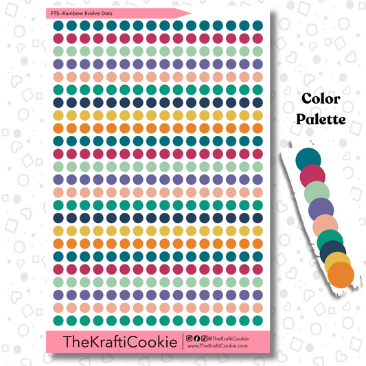 Rainbow Evolve Functional Label Planner Dots