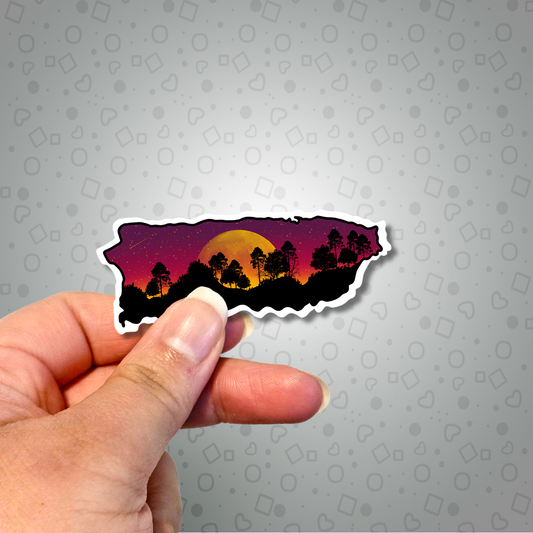 Puerto Rico Red Sunset Sticker