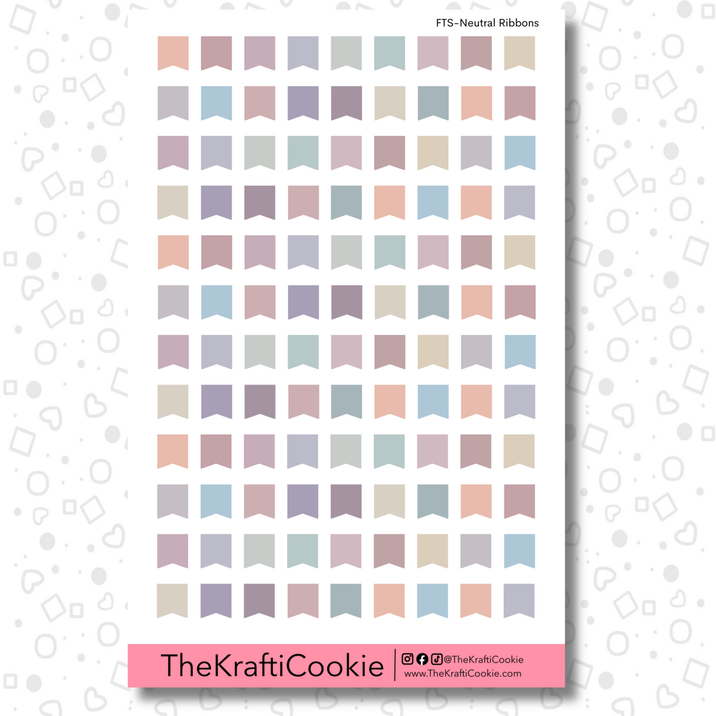 Neutral EC Planner Ribbons Sticker Sheet