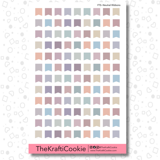 Neutral EC Planner Ribbons Sticker Sheet