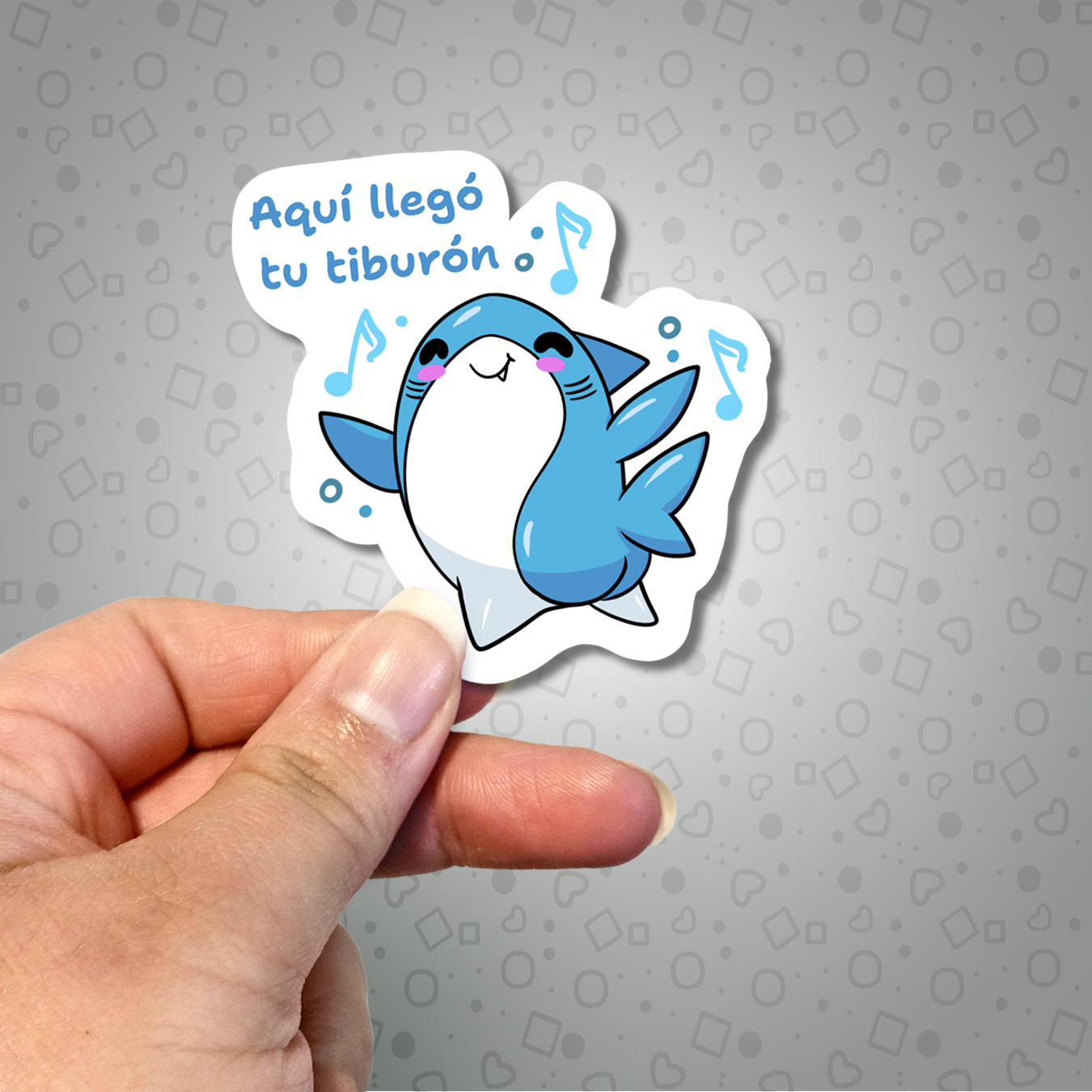 Funny Kawaii Shark Aquí Llegó tu Tiburón Sticker