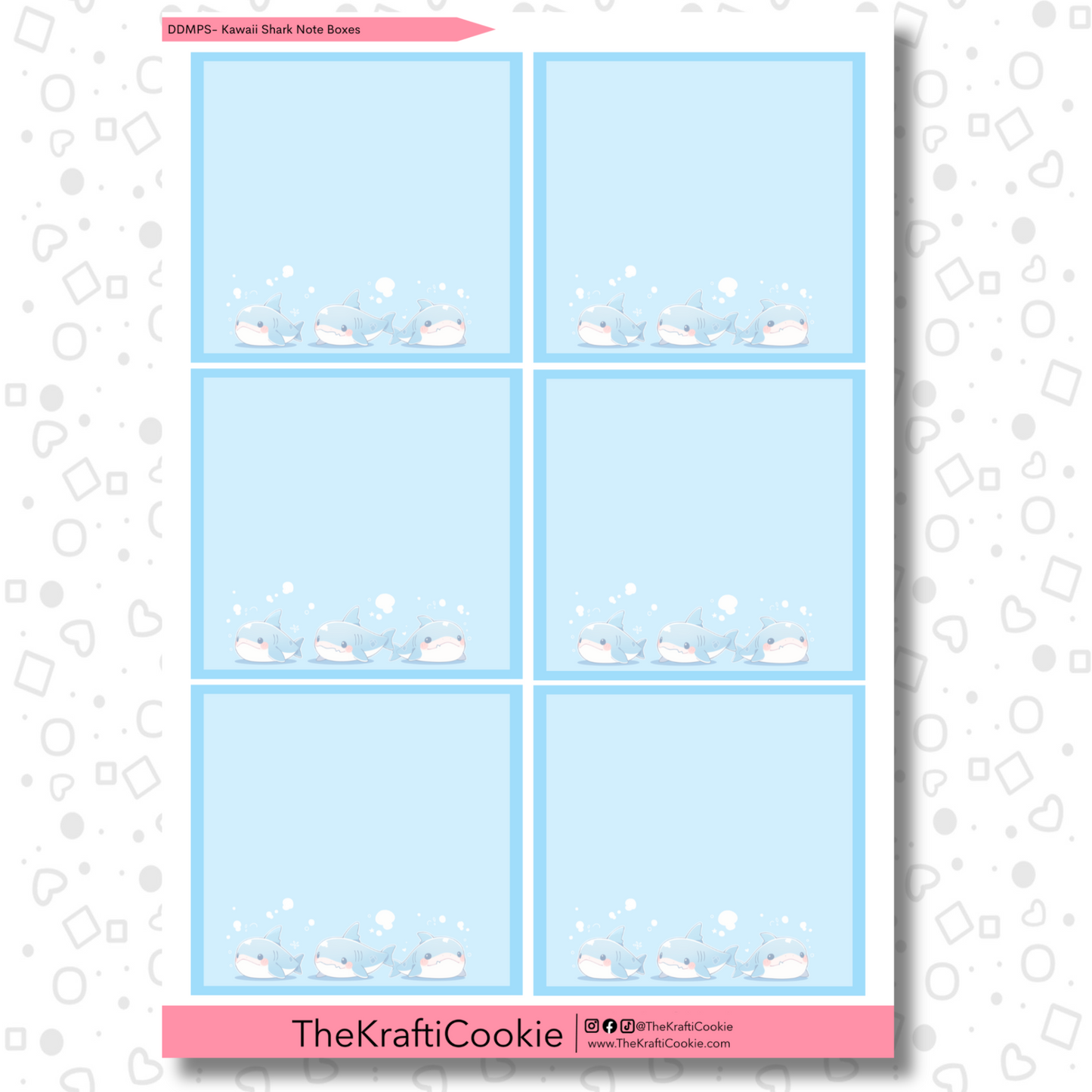 Kawaii Shark Daily Duo 7x9 Note Boxes