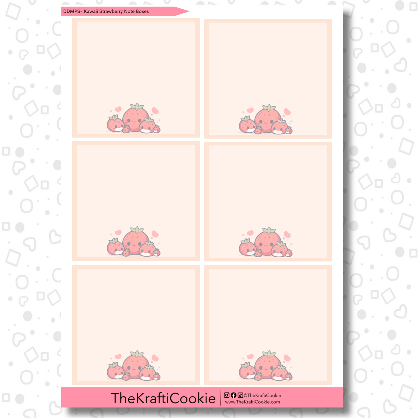 Kawaii Strawberry Daily Duo 7x9 Note Boxes