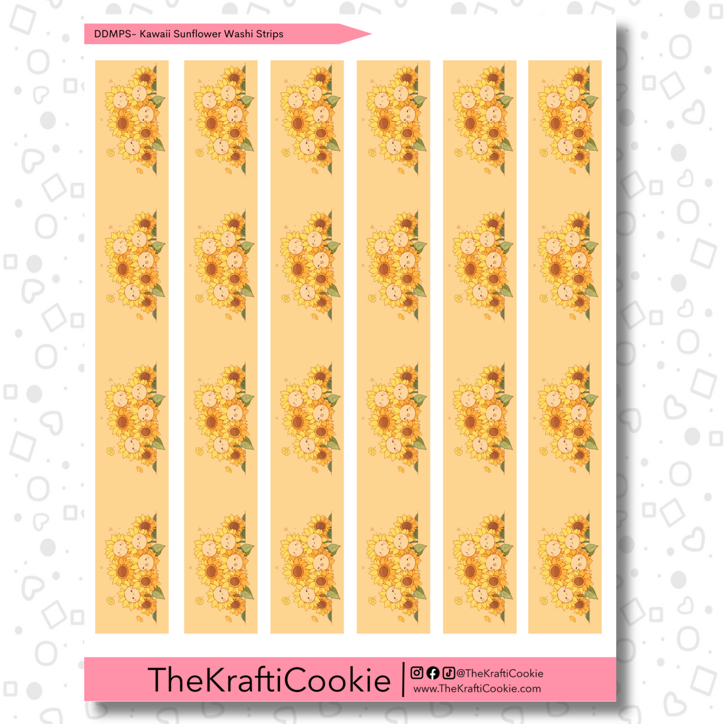 Kawaii Sunflower Daily Duo 7x9 Washi Strips