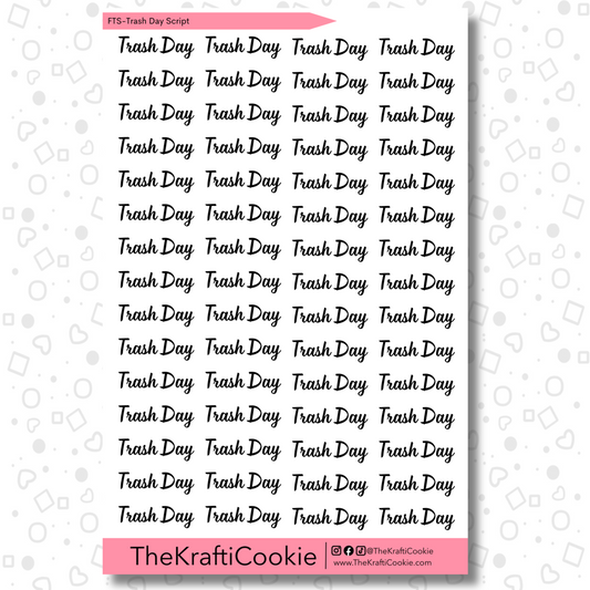 Trash Day Functional Planner Text Script