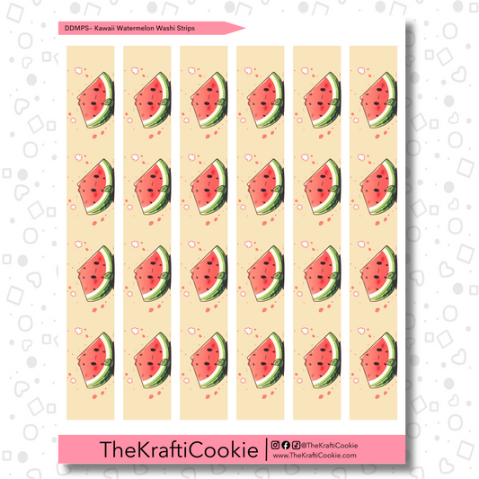 Kawaii Watermelon Daily Duo 7x9 Washi Strips