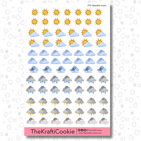 Weather Icons EC Sticker Sheet